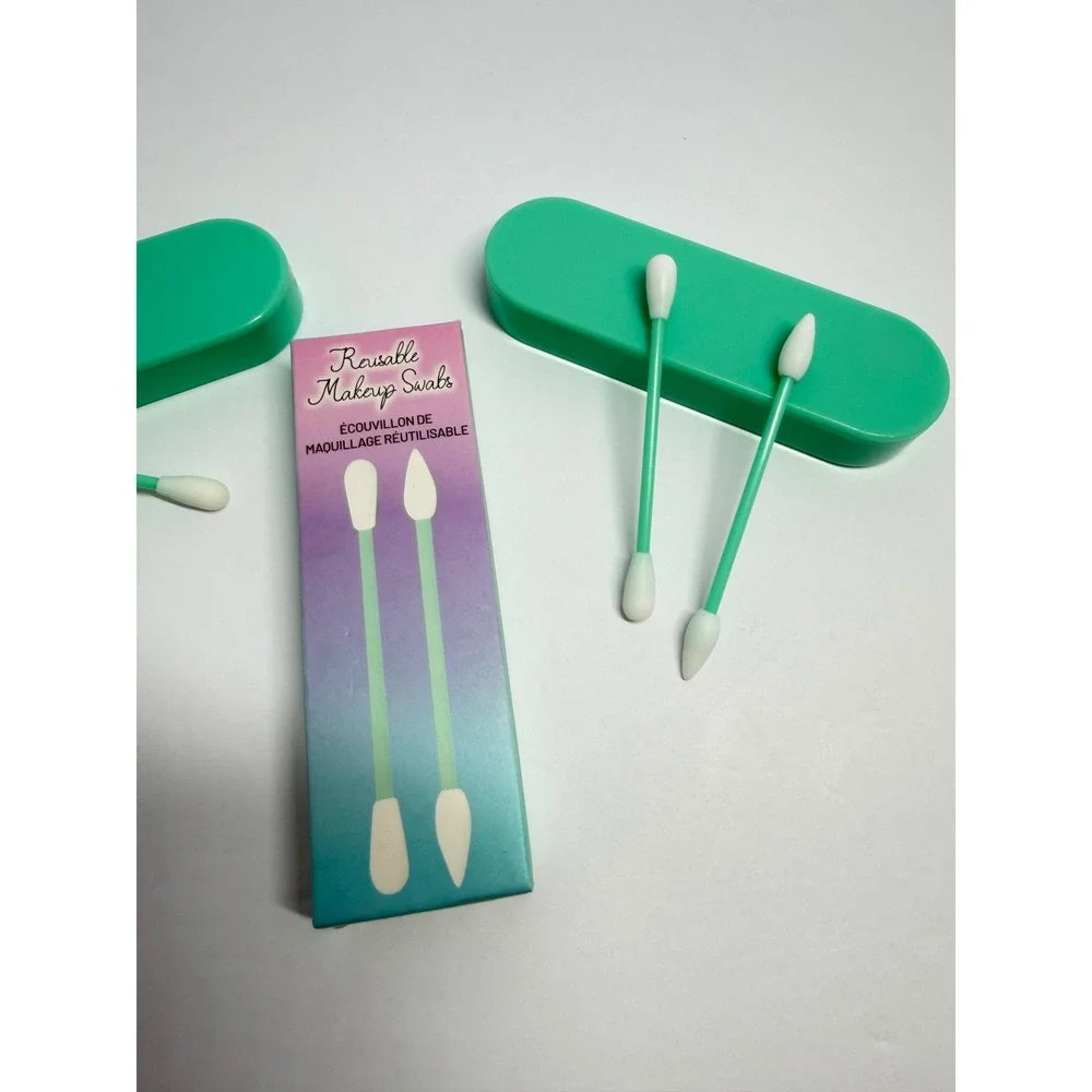 Two Sets of Aria Beauty‎ Reusable Makeup Swabs with Cases and Silicone Tips